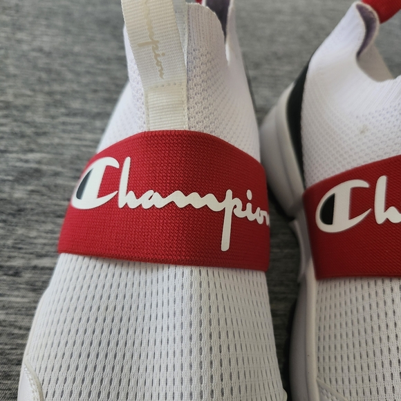 Champion White and Red Slip-On Sneakers - Picture 3 of 8